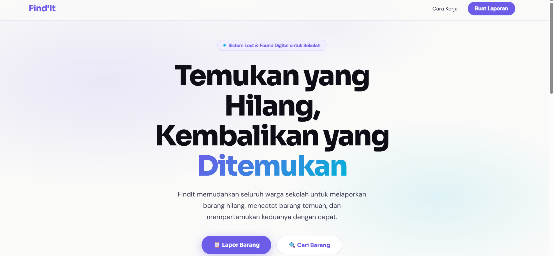 projek mencari barang hilang